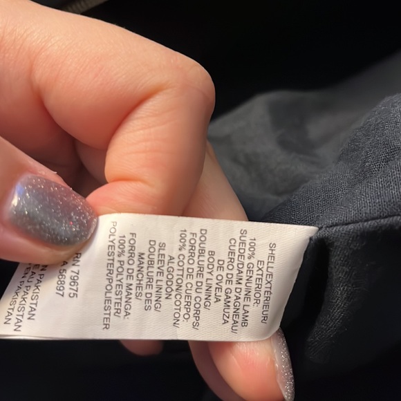 Luckybrand suede leather Moto jacket greyish blue in size Small women - Picture 4 of 15